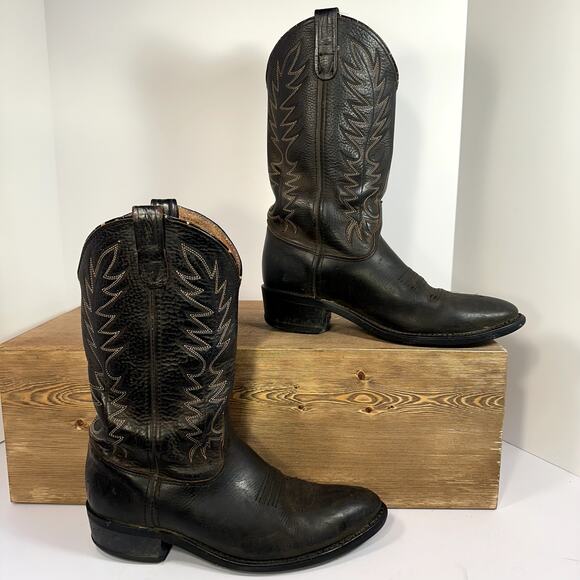 Double H Leather Cowboy Boots Mens 9.5 Western Oil Chemical Resistant Rodeo Work main image 12